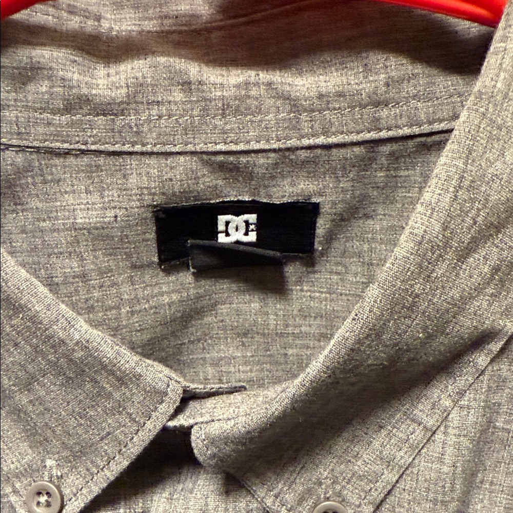 DC Men's Casual Gray Button Down Shirt
